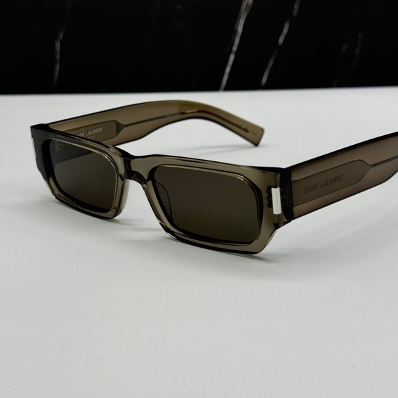 NEW SL660 003 SAINT LAURENT BROWN GREY SQUARE SL 660 003 UNISEX SUNGLASSES SL660 - Picture 5 of 10